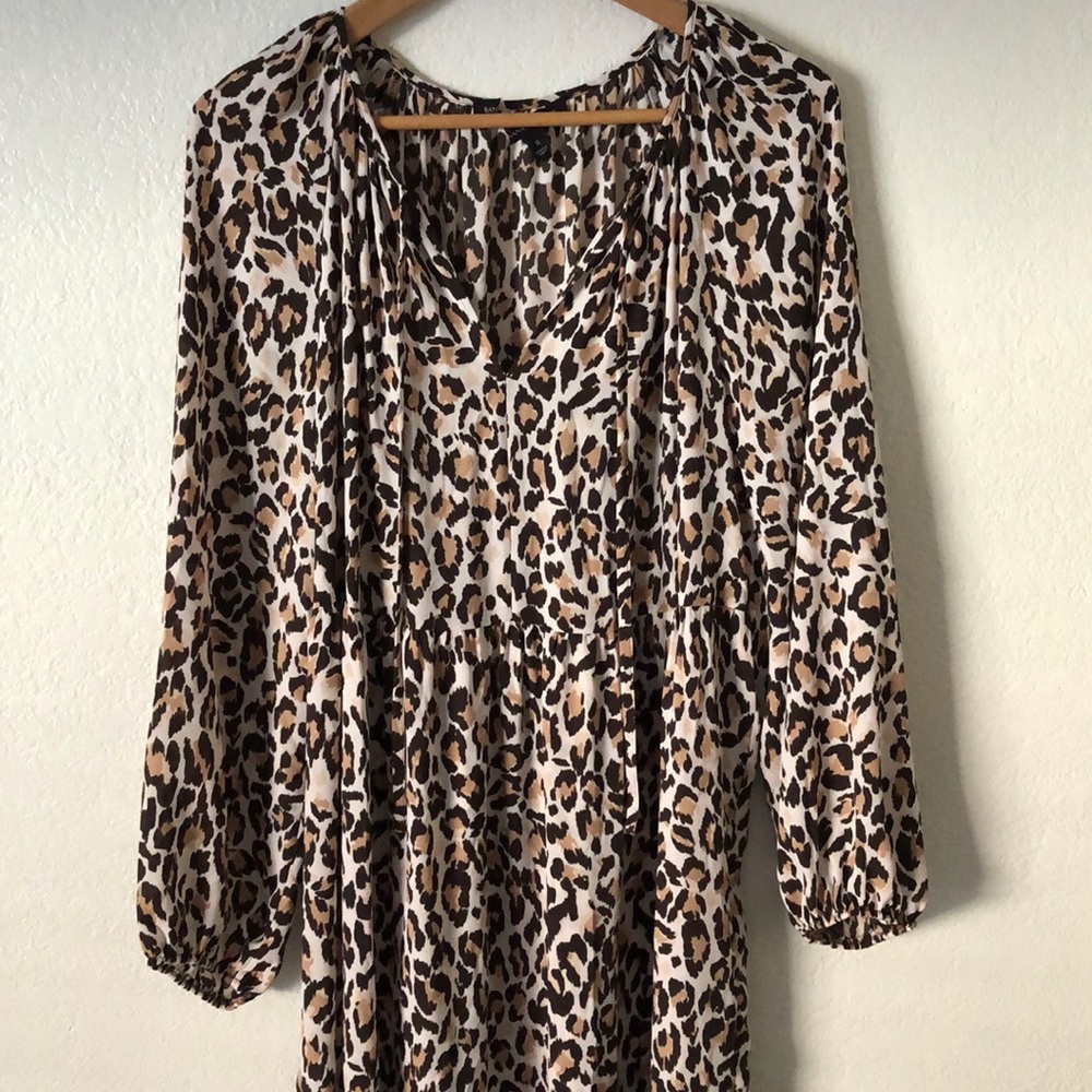 Banana Republic midi leopard tier dress - Picture 2 of 6